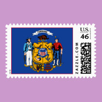 Wisconsin State Flag Postage postage by deesbasenjis Wisconsin State Flag Postage postage