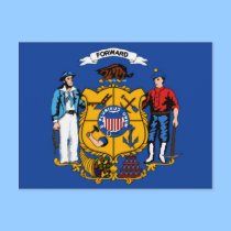 Wisconsin State Flag Postcard by deesbasenjis Wisconsin State Flag Postcard