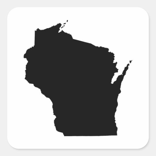 Wisconsin State Outline Square Sticker | Zazzle
