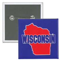 Wisconsin State Pinback Buttons