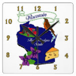 Wisconsin State Wall Clock