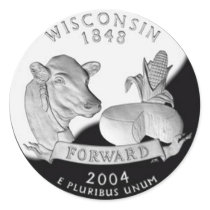 Wisconsin Round Stickers