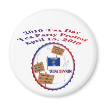 Wisconsin Tax Day Tea Party Protest Magnets