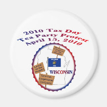 Wisconsin Tax Day Tea Party Protest Magnets