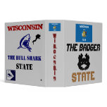 WISCONSIN: THE BADGER/BULL SHARK STaTE Vinyl Binders