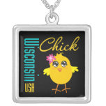 Wisconsin USA Chick Custom Necklace
