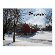Wisconsin Winter Barn Postcard postcards