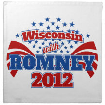 Wisconsin with Romney 2012 Cloth Napkin