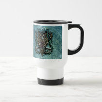 Wisdom is the Key Owl illustration with filigree mugs