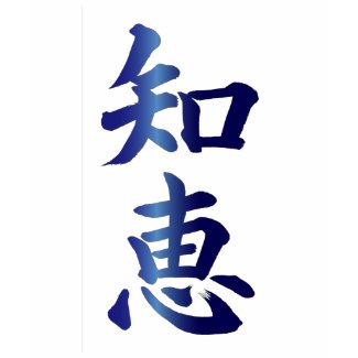Wisdom; Kanji Symbol T-Shirt; Blue shirt