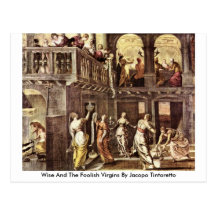 Wise And The Foolish Virgins By Jacopo Tintoretto Post Cards