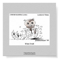 Wise Crack Owl Cartoon Funny Framed Poster posters