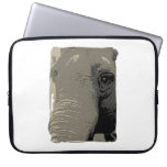 Wise Elephant Eye Closeup in Grays Laptop Sleeve
