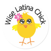 Wise Latina Chick 3 stickers by chicktshirts Wise Latina Chick 3 stickers