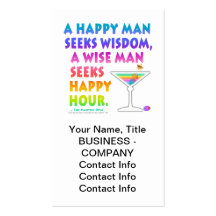 Wise Man Seeks Happy Hour Business Cards Gift Tag