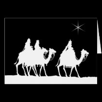 Wise Men Large Print Christmas Card cards