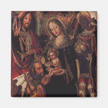 Wise Men visiting Baby Jesus Refrigerator Magnet