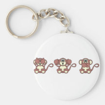 wise monkeys keychains