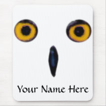 Wise Old Owl Eyes Mouse Pad