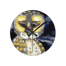 Wise Old Owl Wall Clocks