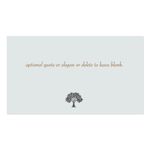 Wise Old Tree Business Card (back side)