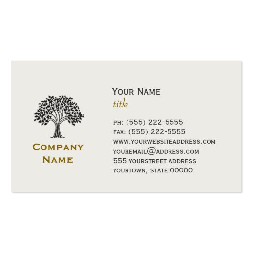 Wise Old Tree Business Card (front side)