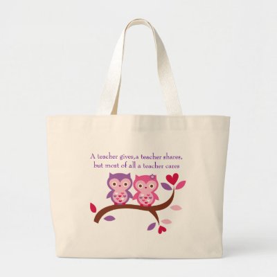 Wise Owl A teacher cares Tote Bags