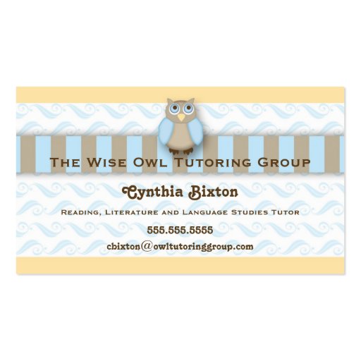 Wise Owl Business Card (front side)