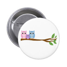Wise Owl Family Button