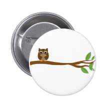 Wise Owl Pinback Button