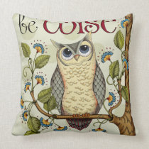 Wise Owl - Throw Pillow pillows