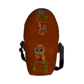 Wise owl with glasses courier bags