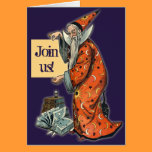 Wise Wizard Halloween Party Invitations cards