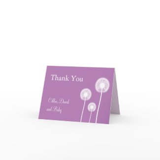 Wish! Baby Shower Thank You Card (purple) card
