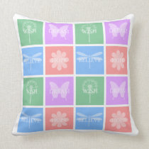 Wish, Dream, Hope, Believe Pastel Patchwork Pillows