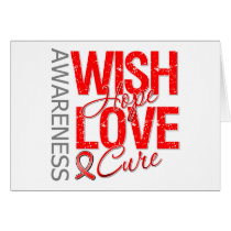 Wish Hope Love Cure Blood Cancer Greeting Cards