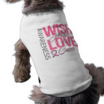 Wish Hope Love Cure Breast Cancer Dog T-shirt