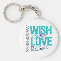 Wish Hope Love Cure Thyroid Cancer Key Chains