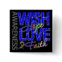 Wish Hope Love Faith Autism Pin