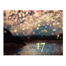 Wish Lanterns Dream Forest - Table Number Card Postcard
