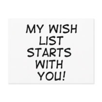 wish list postcards