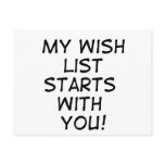 wish list postcards