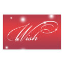 WISH ribbon script snow glow red large gift tag sticker