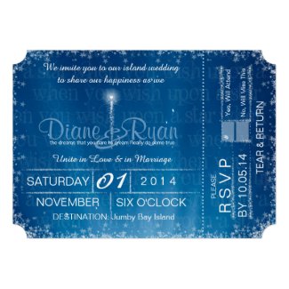 Wish Upon a Star wedding ticket invitation Personalized Invites