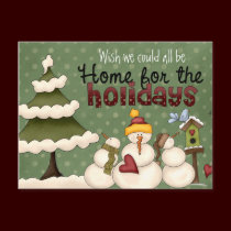 Wish we could be there Holiday Postcard