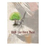 Wish You Were Here Abstract Grunge Collage Post Card