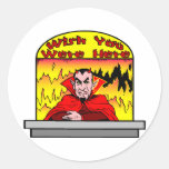 Wish You Were Here Round Stickers
