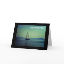 Wish you were here - Sailing boat on lake cards
