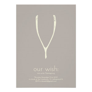 Wishbone Thanksgiving Invitation or Greeting Card