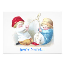 Wishbone Wars Vintage Thanksgiving Personalized Invitations